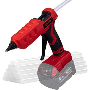 Cordless Hot Glue Gun for Milwaukee 18V Battery, (Battery NOT Included) 100W Handheld Battery Powered Glue Gun Kit with 20PCS Full Size Glue Sticks for Arts & Crafts & DIY, Tool Only